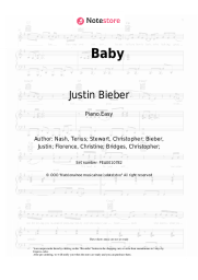 Sheet music, chords Justin Bieber - Baby