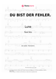 Sheet music, chords Lune, Juh-Dee - DU BIST DER FEHLER.