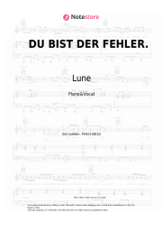 Sheet music, chords Lune, Juh-Dee - DU BIST DER FEHLER.
