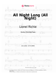 Sheet music, chords Lionel Richie - All Night Long (All Night)