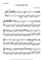 Sheet music, chords Freddie Mercury - Living On My Own