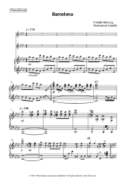 Sheet music, chords Freddie Mercury, Montserrat Caballé - Barcelona