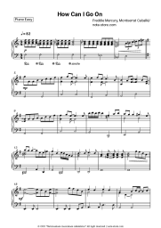 Sheet music, chords Freddie Mercury, Montserrat Caballé - How Can I Go On