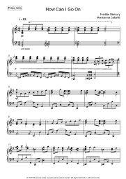 Sheet music, chords Freddie Mercury, Montserrat Caballé - How Can I Go On