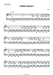Sheet music, chords Elen - 5 Meter Mauern