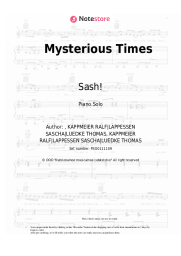 Sheet music, chords Sash!, Tina Cousins - Mysterious Times