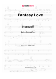 Sheet music, chords Morozoff - Fantasy Love