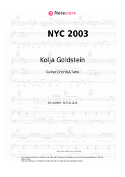 Sheet music, chords Kolja Goldstein - NYC 2003