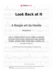 Sheet music, chords A Boogie wit da Hoodie - Look Back at It