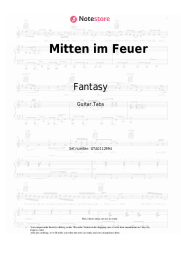 Sheet music, chords Fantasy - Mitten im Feuer