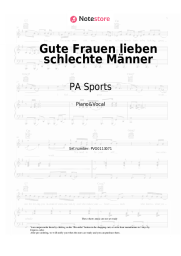 Sheet music, chords PA Sports, Carlota Emilia - Gute Frauen lieben schlechte Männer