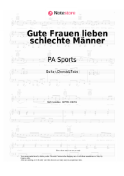 Sheet music, chords PA Sports, Carlota Emilia - Gute Frauen lieben schlechte Männer