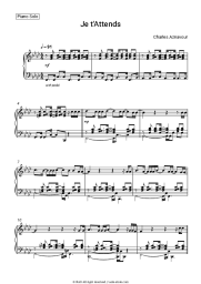 Sheet music, chords Charles Aznavour - Je t'Attends