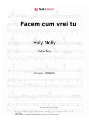 Sheet music, chords Holy Molly - Facem cum vrei tu