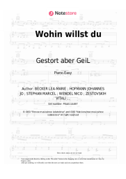 Sheet music, chords Gestort aber GeiL, LEA - Wohin willst du
