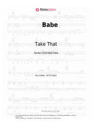Sheet music, chords Take That - Babe
