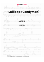 Sheet music, chords Aqua - Lollipop (Candyman)