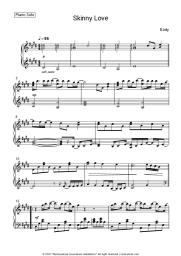 Sheet music, chords Birdy - Skinny Love