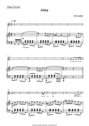 Sheet music, chords Christophe - Aline