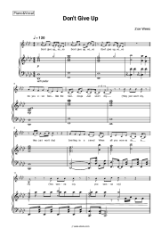 Sheet music, chords Zoe Wees - Don't Give Up