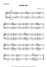 Sheet music, chords Lil Durk, J. Cole - All My Life