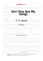 Sheet music, chords F. R. David - Girl (You Are My Song)