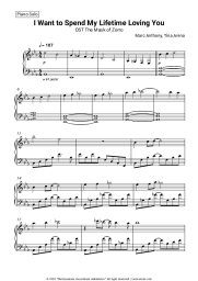 Sheet music, chords Marc Anthony, Tina Arena - I Want to Spend My Lifetime Loving You (OST The Mask of Zorro)