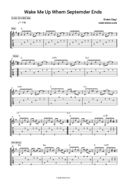 Sheet music, chords Green Day - Wake Me Up When September Ends