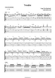 Sheet music, chords Cage The Elephant - Trouble