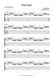 Sheet music, chords Radiohead - Street Spirit (Fade Out)