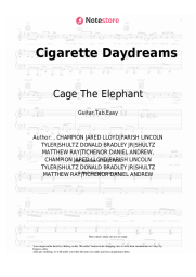 Sheet music, chords Cage The Elephant - Cigarette Daydreams