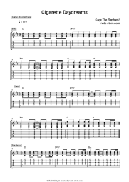 Sheet music, chords Cage The Elephant - Cigarette Daydreams