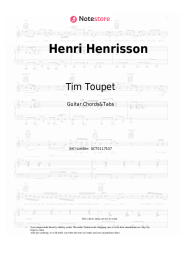 Sheet music, chords Tim Toupet - Henri Henrisson