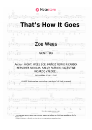 Sheet music, chords Zoe Wees, 6lack - That’s How It Goes