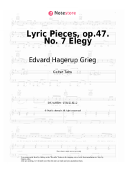 Sheet music, chords Edvard Hagerup Grieg - Lyric Pieces, op.47. No. 7 Elegy