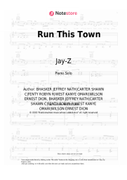 Sheet music, chords Jay-Z, Rihanna, Kanye West - Run This Town