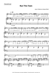 Sheet music, chords Jay-Z, Rihanna, Kanye West - Run This Town