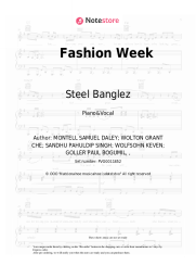Sheet music, chords Steel Banglez, AJ Tracey, MoStack - Fashion Week