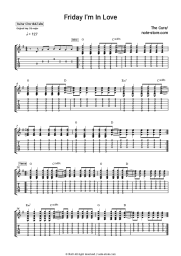 Sheet music, chords The Cure - Friday I'm In Love