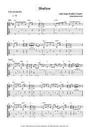 Sheet music, chords Lady Gaga, Bradley Cooper - Shallow (From A Star Is Born)