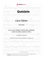 Sheet music, chords Lara Fabian - Quédate