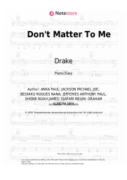 Sheet music, chords Drake, Michael Jackson - Don't Matter To Me