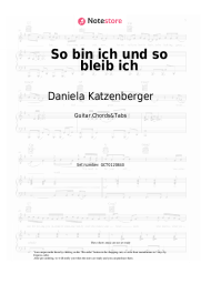 Sheet music, chords Daniela Katzenberger - So bin ich und so bleib ich