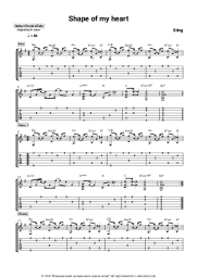 Sheet music, chords Sting - Shape of My Heart