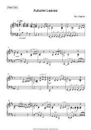 Sheet music, chords Eric Clapton - Autumn Leaves