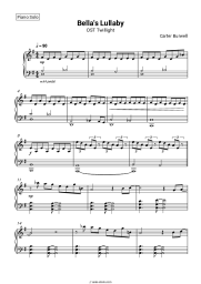 Sheet music, chords Carter Burwell - Bella's Lullaby (OST Twilight)