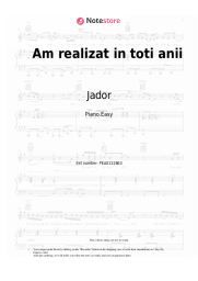 Sheet music, chords Jador, Georgiana Lobont, Culita Sterp - Am realizat in toti anii