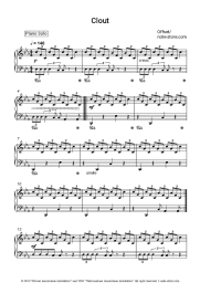 Sheet music, chords Offset, Cardi B - Clout