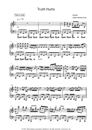 Sheet music, chords Lizzo - Truth Hurts