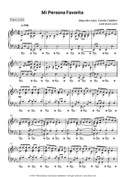Sheet music, chords Alejandro Sanz, Camila Cabello - Mi Persona Favorita